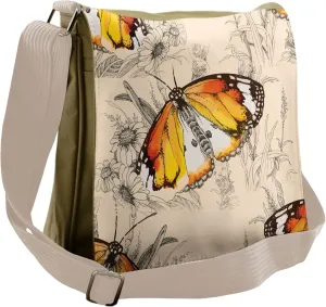 Ambesonne Butterfly Messenger Bag, Meditative Journey, Unisex Cross-body