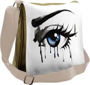 Ambesonne Eye Messenger Bag, Dramatic Look of a Woman, Unisex Cross-body