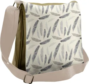 Ambesonne Feather Messenger Bag, Composition of Quills, Unisex Cross-body