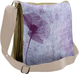 Ambesonne Floral Messenger Bag, Flower Romance, Unisex Cross-body