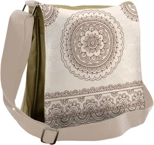 Ambesonne Folk Messenger Bag, Civilization Tattoo Art, Unisex Cross-body
