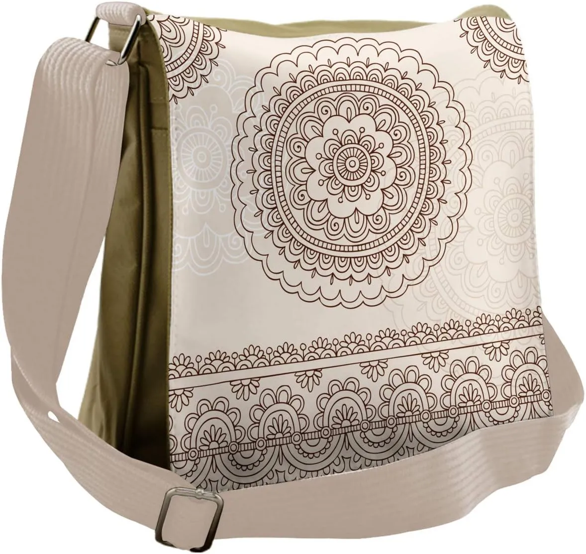 Ambesonne Folk Messenger Bag, Civilization Tattoo Art, Unisex Cross-body