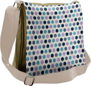 Ambesonne Geometric Messenger Bag, Ancestral Polka Dots, Unisex Cross-body