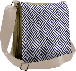 Ambesonne Geometric Messenger Bag, Symmetrical Pattern, Unisex Cross-body