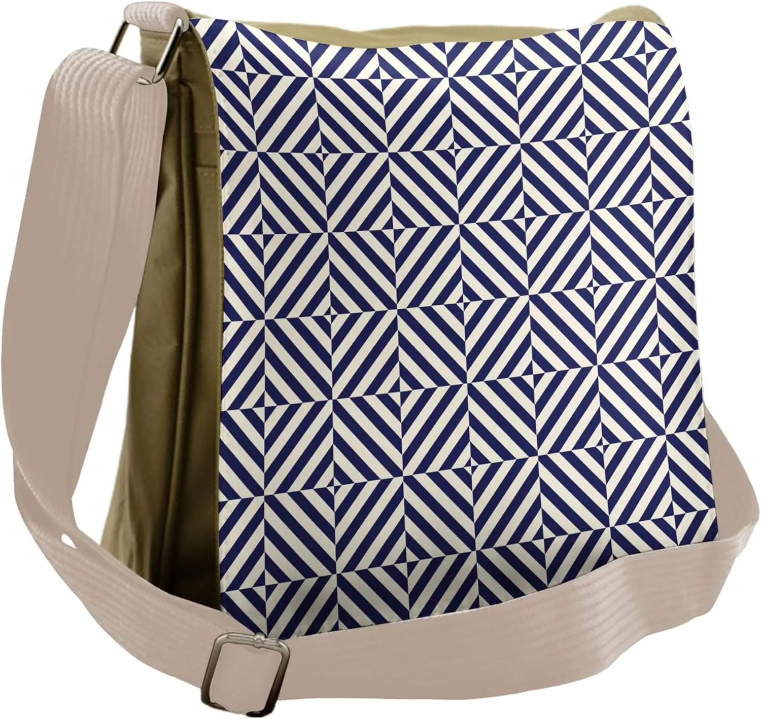 Ambesonne Geometric Messenger Bag, Symmetrical Pattern, Unisex Cross-body