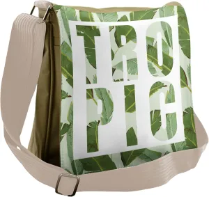 Ambesonne Green Messenger Bag, Perennial Shrubs Dreamy, Unisex Cross-body