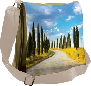 Ambesonne Historic Messenger Bag, Mediterranean Trees, Unisex Cross-body