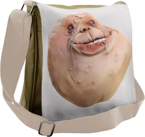 Ambesonne Humor Messenger Bag, Forever Alone Meme, Unisex Cross-body