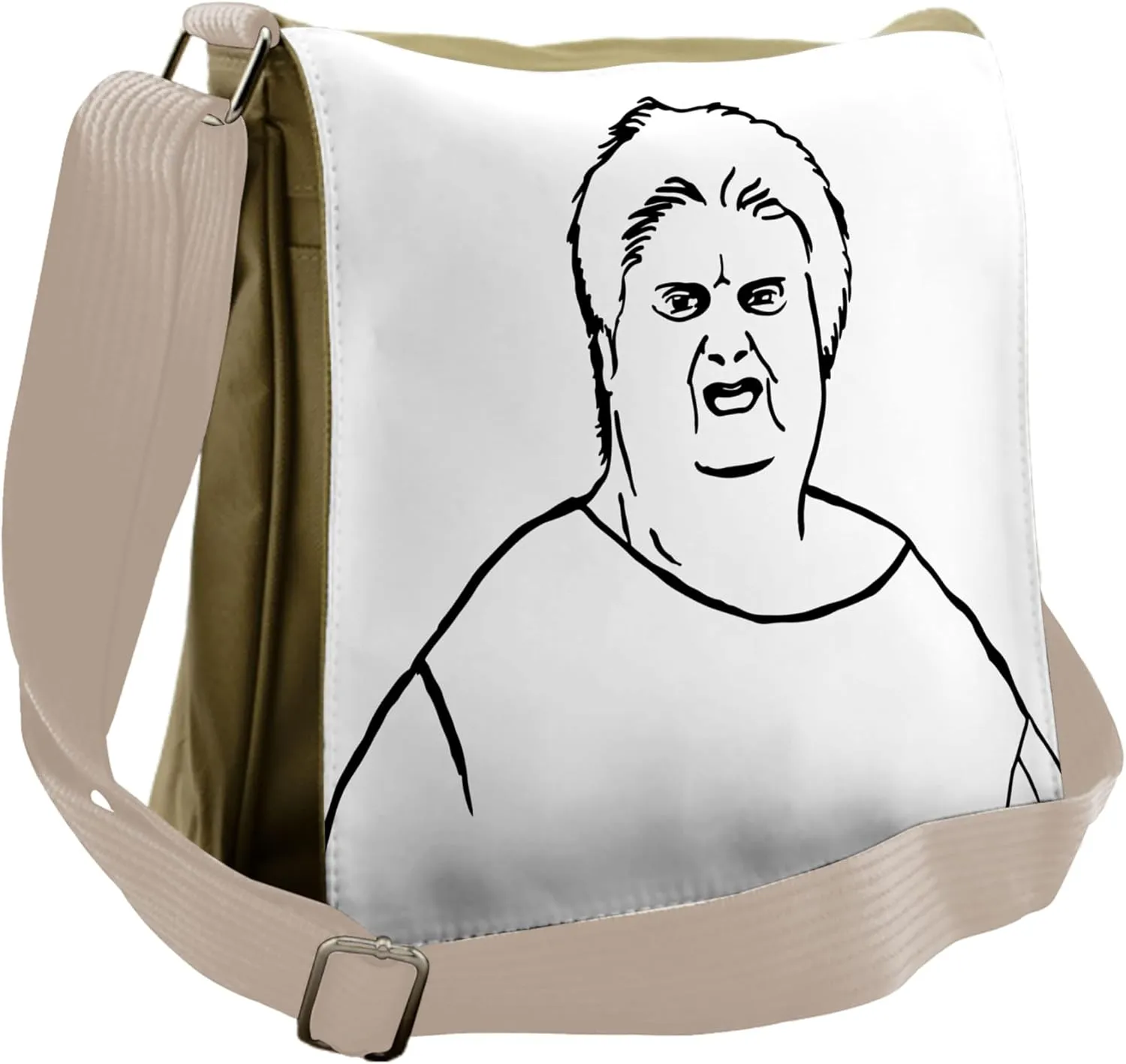 Ambesonne Humor Messenger Bag, Internet Character Meme, Unisex Cross-body