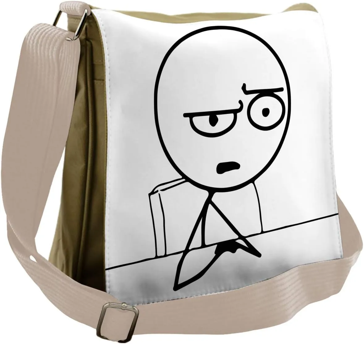 Ambesonne Humor Messenger Bag, So What Guy Meme Face, Unisex Cross-body