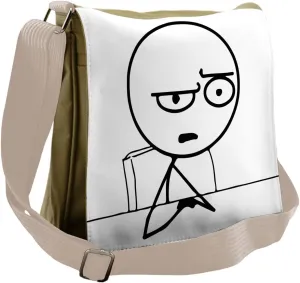 Ambesonne Humor Messenger Bag, So What Guy Meme Face, Unisex Cross-body