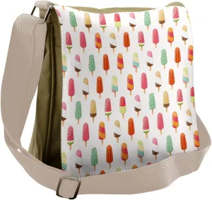 Ambesonne Ice Cream Messenger Bag, Various Flavors, Unisex Cross-body