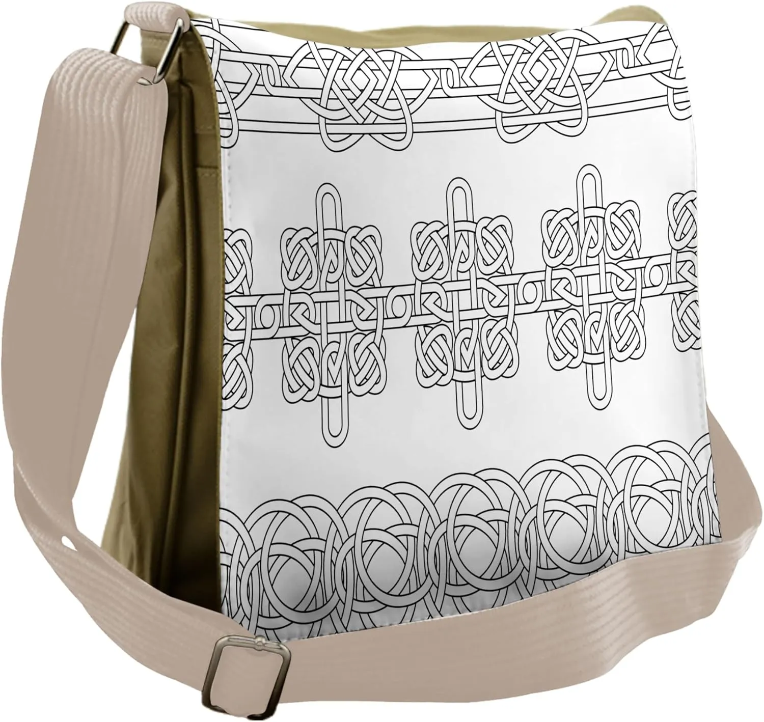 Ambesonne Irish Messenger Bag, Indigenous Stencil Art, Unisex Cross-body