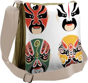 Ambesonne Kabuki Messenger Bag, Drama Costumes, Unisex Cross-body