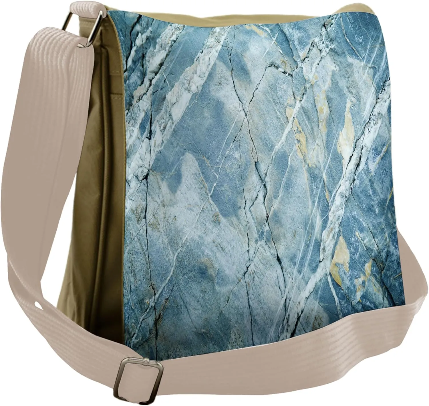 Ambesonne Marble Print Messenger Bag, Granite Stone, Unisex Cross-body