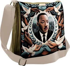 Ambesonne Martin Luther King Jr Day Messenger Bag, Portrait, Unisex Cross-body