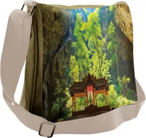 Ambesonne Nature Messenger Bag, Latent Pavillion Cliff, Unisex Cross-body