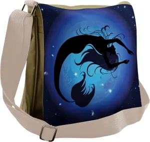 Ambesonne Ocean Messenger Bag, Aquatic Girl Mermaid, Unisex Cross-body