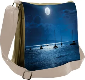 Ambesonne Ocean Messenger Bag, Dramatic Nighttime Sky, Unisex Cross-body