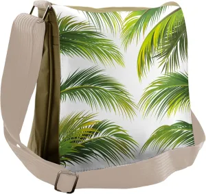Ambesonne Palm Leaf Messenger Bag, Summer Botany Tropic, Unisex Cross-body