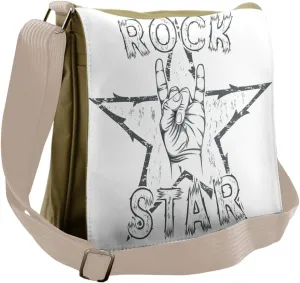 Ambesonne Popstar Party Messenger Bag, Rock Star Gesture, Unisex Cross-body