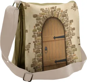 Ambesonne Rustic Messenger Bag, Wine Cellar Architecture, Unisex Cross-body
