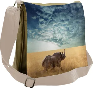 Ambesonne Savannah Messenger Bag, Animal Dramatic Cloudy Sky, Unisex Cross-body