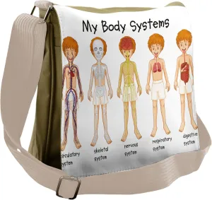 Ambesonne Science Messenger Bag, Human Nerve System, Unisex Cross-body
