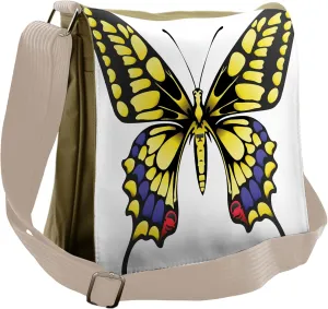 Ambesonne Swallowtail Messenger Bag, Big Machaon, Unisex Cross-body