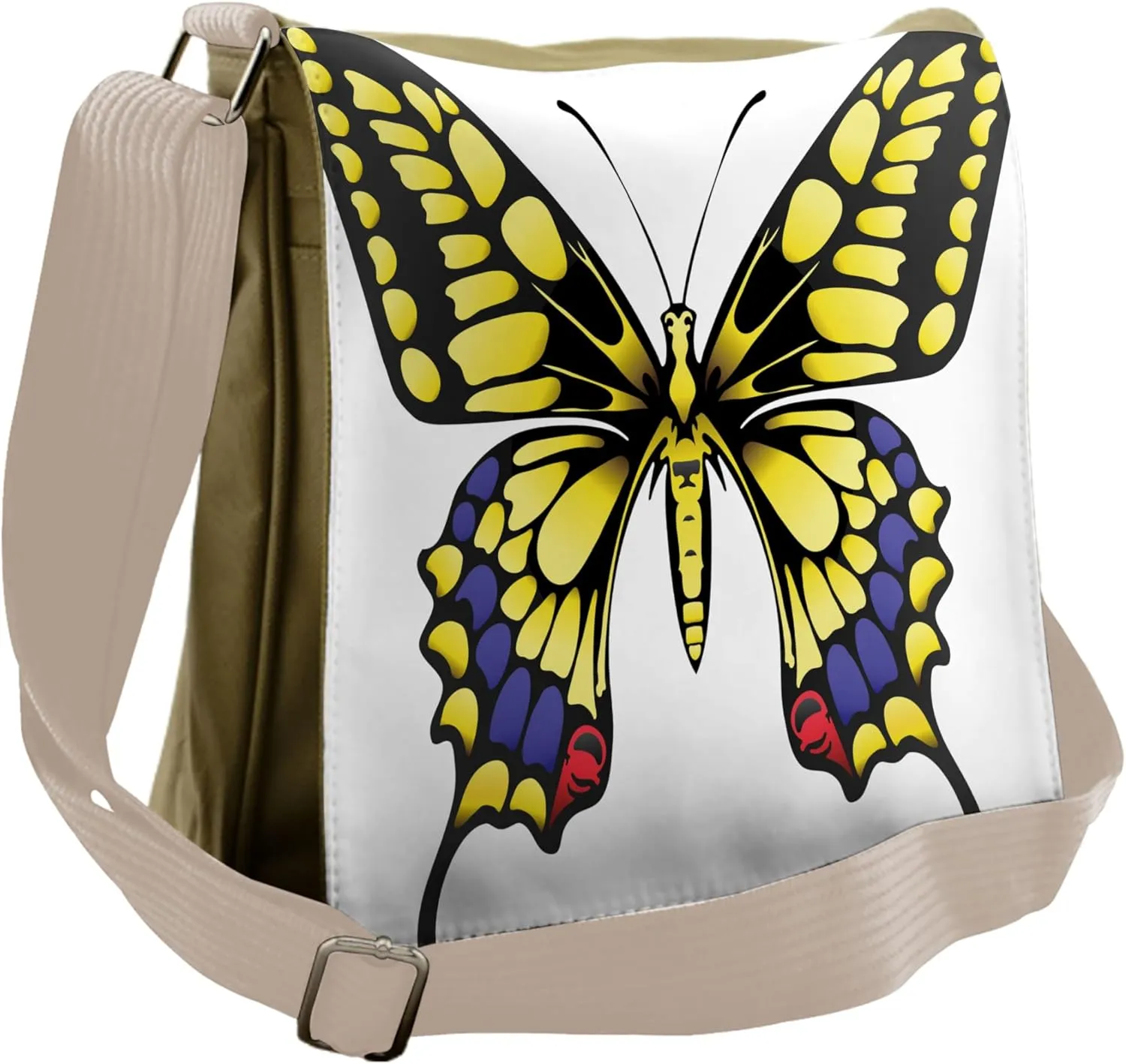 Ambesonne Swallowtail Messenger Bag, Big Machaon, Unisex Cross-body