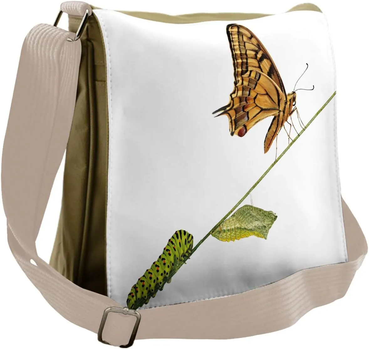 Ambesonne Swallowtail Messenger Bag, Life's Stages, Unisex Cross-body