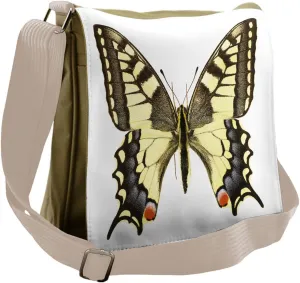 Ambesonne Swallowtail Messenger Bag, Old Papilio, Unisex Cross-body