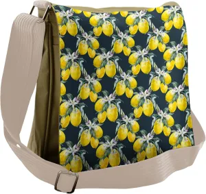 Ambesonne Tree Messenger Bag, Blooms Botany Evergreen, Unisex Cross-body