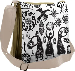 Ambesonne Tribal Messenger Bag, Prehistoric Cave, Unisex Cross-body