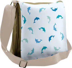 Ambesonne Turquoise Messenger Bag, Jumping Mammals, Unisex Cross-body