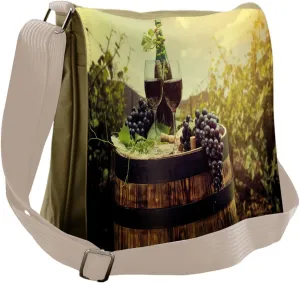 Ambesonne Wine Messenger Bag, Scenic Tuscany Vineyard, Unisex Cross-body
