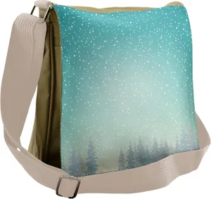 Ambesonne Winter Messenger Bag, Spruce Forest Snow Woods, Unisex Cross-body