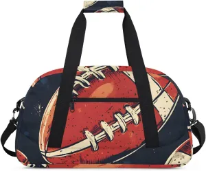 American Football Boys Girls Gym Bag Dance Perform Training Duffel Bags Weekender Carry-On Tote Luggage Bag Ideal for School Practice or Overnight Trips