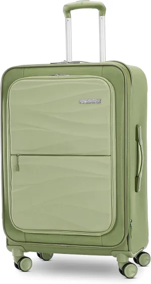 American Tourister Cascade Softside Expandable Luggage with Spinner Wheels, Sage Green, 24-Inch