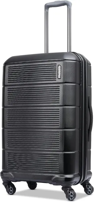 American Tourister Stratum 2.0 Expandable Hardside Luggage with Spinner Wheels, 24" SPINNER, Jet Black