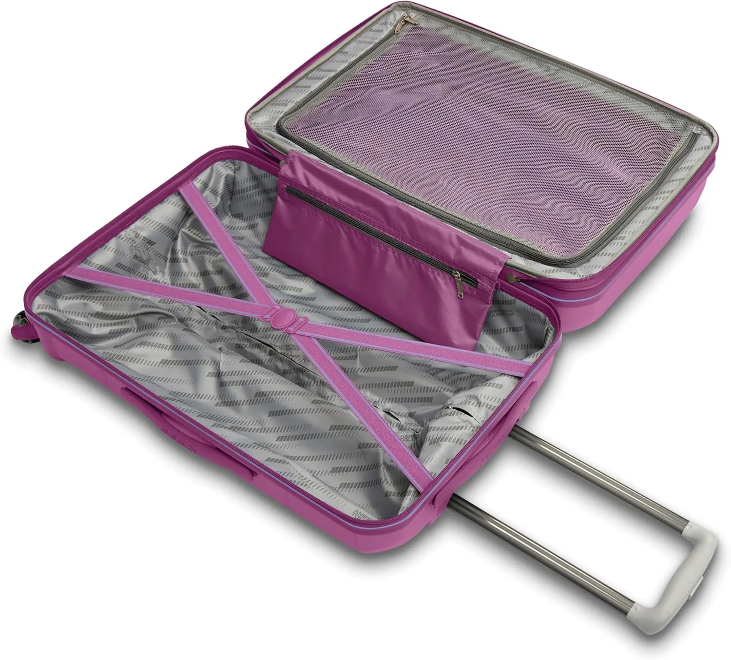 American Tourister Stratum 2.0 Expandable Hardside Luggage with Spinner Wheels, Hyper Violet, Carry-on