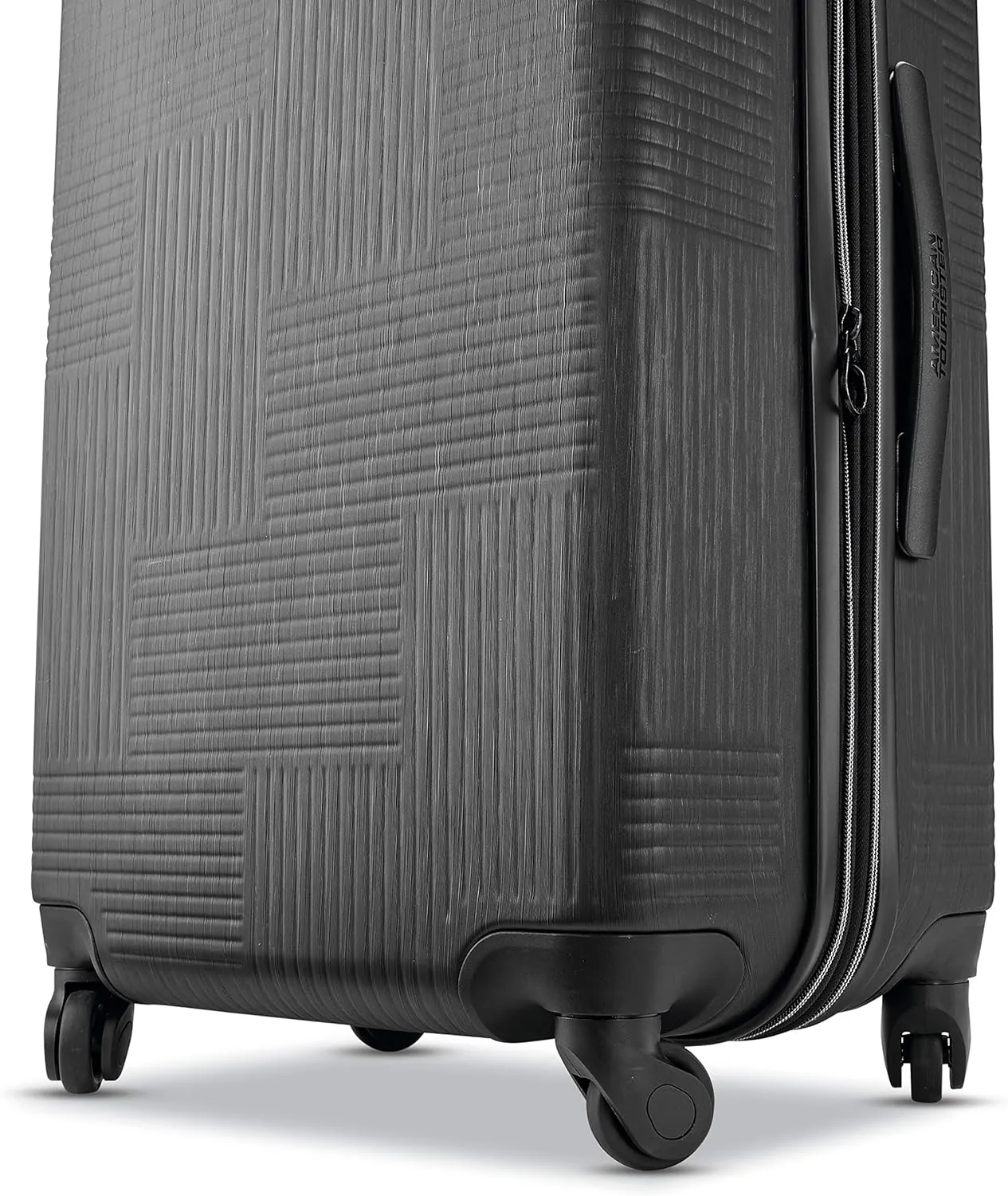 American Tourister Stratum XLT Expandable Hardside Luggage with Spinner Wheels, Jet Black, 3-Piece Set (20/24/28)