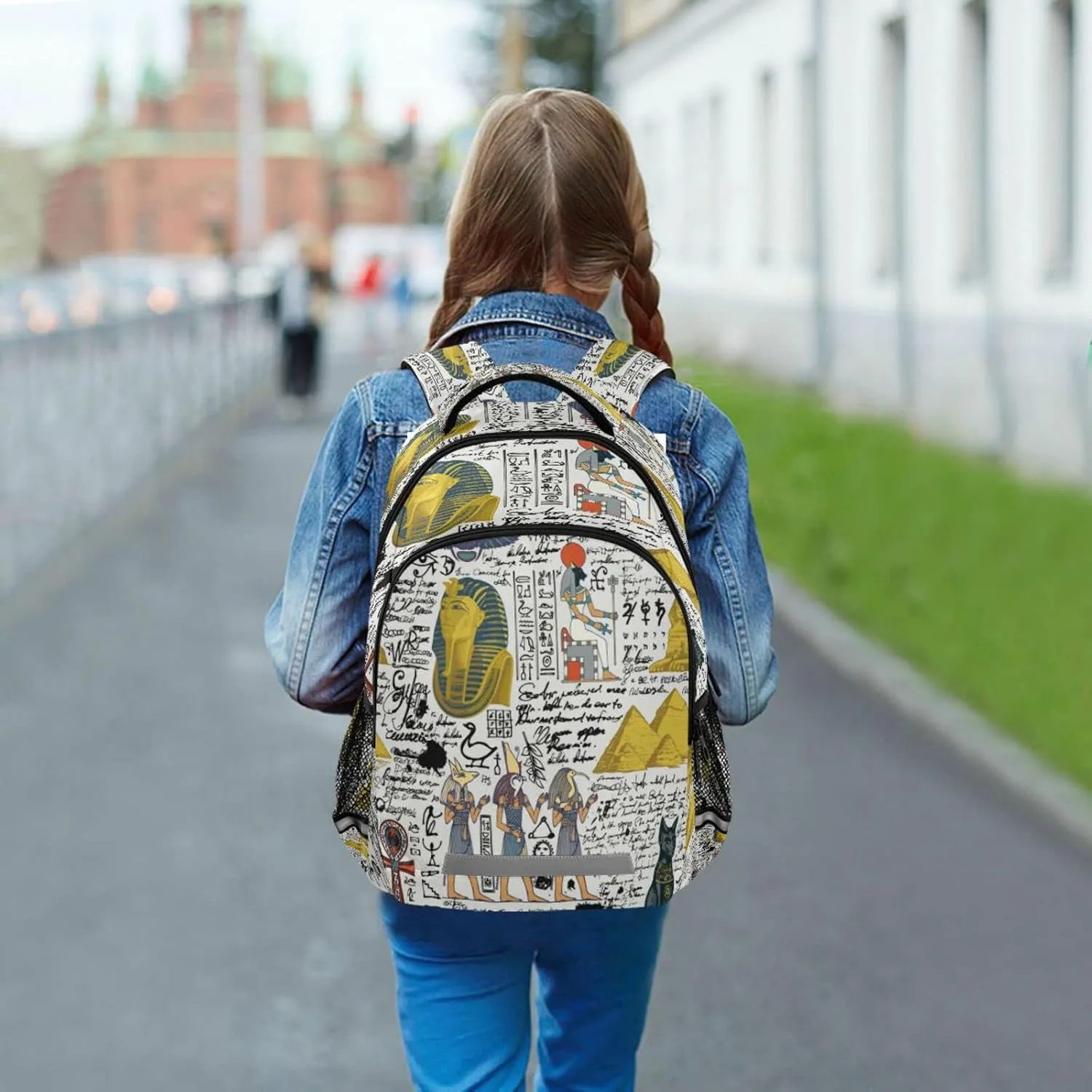 Ancient Egypt Theme Backpack for Girls Kids Boys School Bookbags,Student Laptop Backpack Carrying Bag Casual Lightweight Travel Sports Day Packs