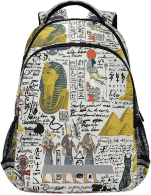 Ancient Egypt Theme Backpack for Girls Kids Boys School Bookbags,Student Laptop Backpack Carrying Bag Casual Lightweight Travel Sports Day Packs