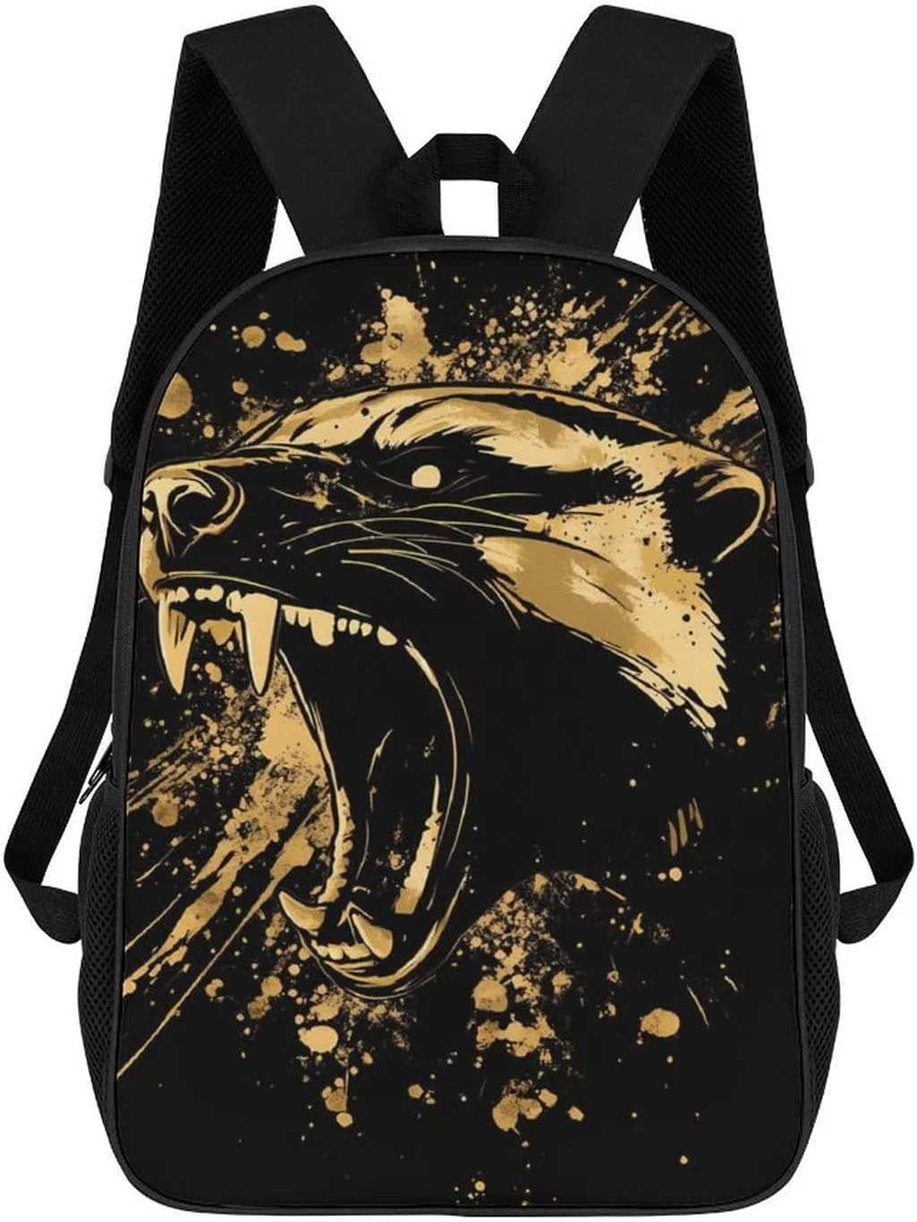 Anger Honey-Badger Roaring 17 Inch Travel Backpack Casual Daypacks Computer Shoulder Bag for Work Shopping Unisex