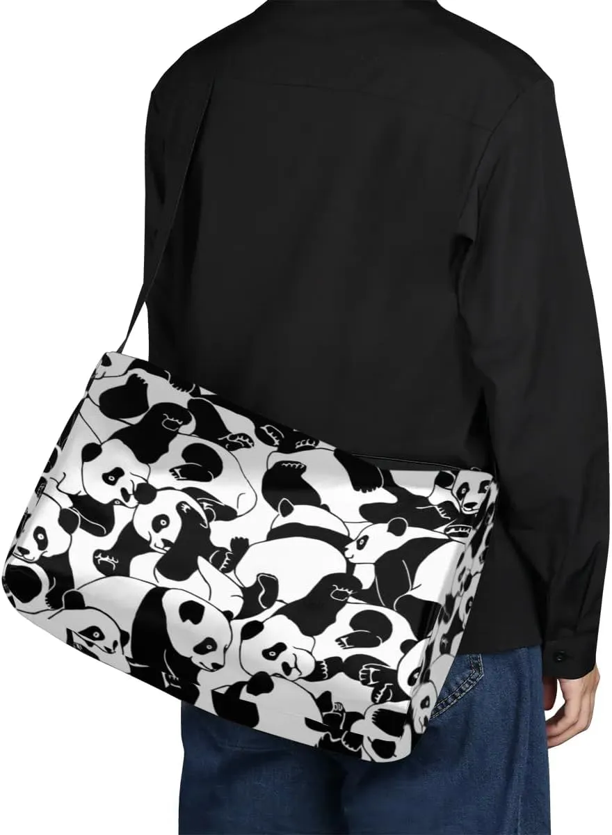 Animal Pandas Pattern Small Gym Bag for Men Women Workout Sport Duffle Bag Waterproof Weekender Overnight Bag Lightweight Carry on Tote Bag Crossbody Shoulder Travel Bag for Swim Yoge Dance