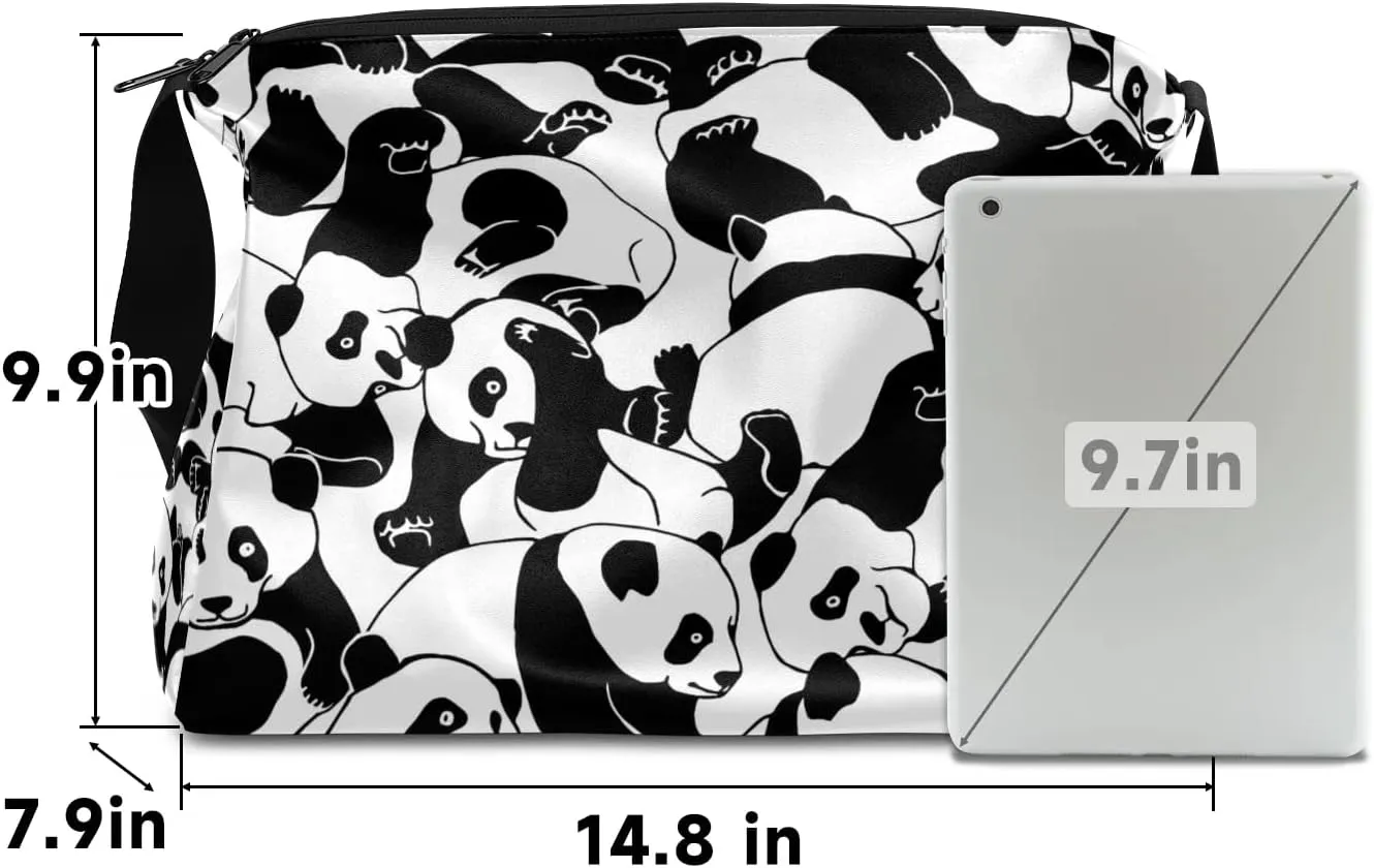Animal Pandas Pattern Small Gym Bag for Men Women Workout Sport Duffle Bag Waterproof Weekender Overnight Bag Lightweight Carry on Tote Bag Crossbody Shoulder Travel Bag for Swim Yoge Dance