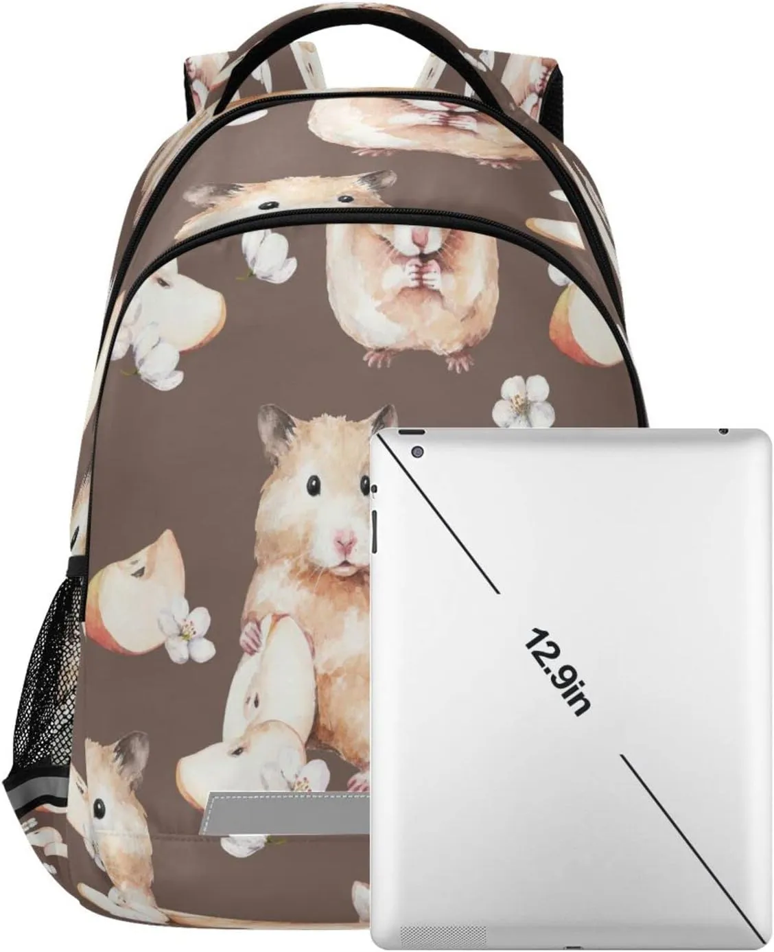 Animal Red Hamster Backpack for Girls Kids Boys School Bookbags,Student Laptop Backpack Carrying Bag Casual Lightweight Travel Sports Day Packs