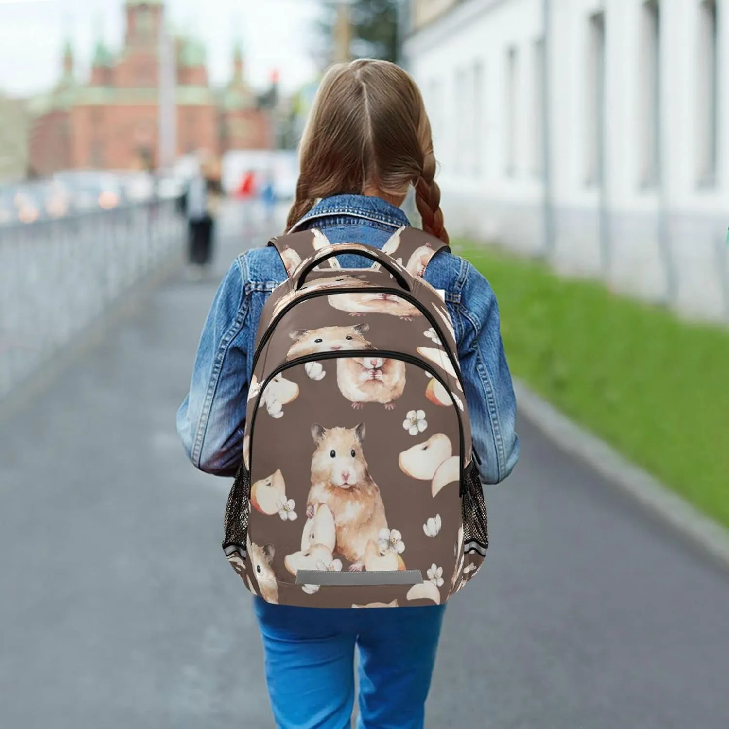 Animal Red Hamster Backpack for Girls Kids Boys School Bookbags,Student Laptop Backpack Carrying Bag Casual Lightweight Travel Sports Day Packs
