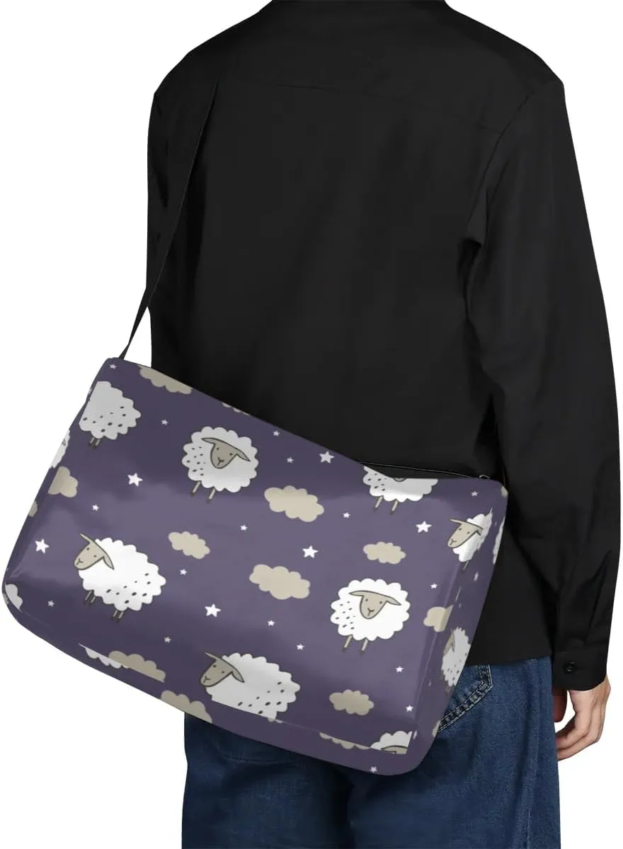 Animal Sheep Pattern Small Gym Bag for Men Women Workout Sport Duffle Bag Waterproof Weekender Overnight Bag Lightweight Carry on Tote Bag Crossbody Shoulder Travel Bag for Swim Yoge Dance